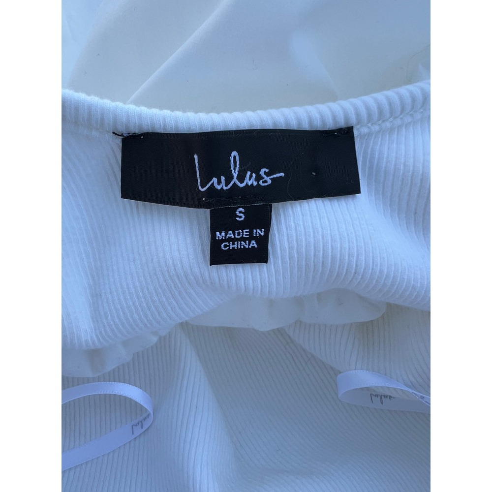 Lulus Lovable Cutie White Tiered Midi Dress Sleeveless Ribbed Bodice W Pockets - Picture 2 of 6